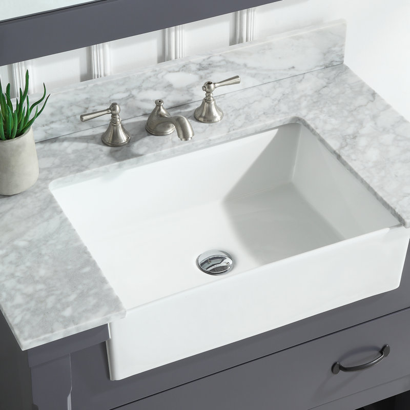 Dovecove Mantra 36'' Single Bathroom Vanity with Marble Top & Reviews